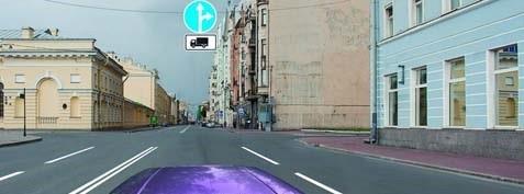 سوال 75: آیا راننده خودرو قرمز رنگ مجاز به تردد از روی خطوط تراموا است؟