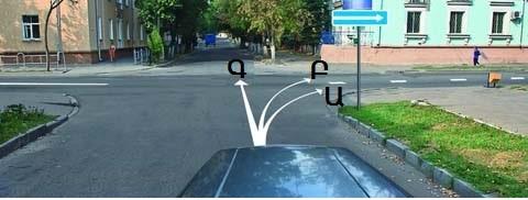 سوال 97: در این حالت در صورت تردد در مسیر مستقیم کدام مورد مجاز است؟