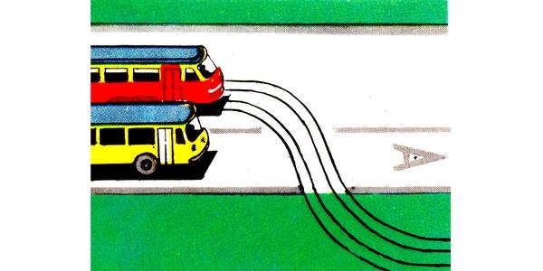 سوال 29: چنانچه قصد دارید گردش به چپ انجام دهید ،حق تقدم کدام وسیله نقلیه را باید رعایت کنید؟