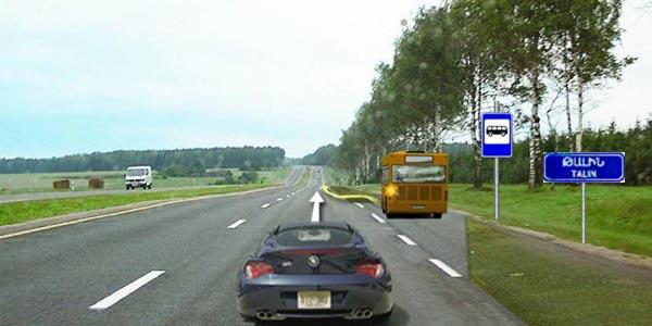 سوال 42: آیا راننده مجبور است در این حالت خط عبور را به خط عبور راست تغییر داده و تازه بعد از آن گردش به راست نماید؟