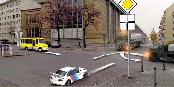 السؤال 487: :تعبر المركبات التقاطع بالترتيب التالي