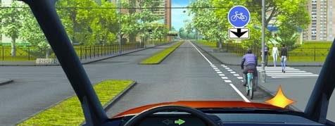 سوال 524: این چراغ راهنمایی تردد در کدام مسیر را ممنوع می سازد؟