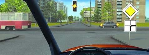 السؤال 536: هل يجب على سائق الترام إفساح الطريق للمركبة القادمة من اتجاهات أخرى في حالة وجود إشارة ضوئية خضراء؟