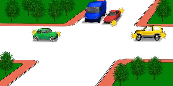 سوال 445: کدامیک اول از همه از تقاطع عبور خواهد کرد؟