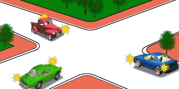 سوال 457: هنگام گردش به چپ باید حق تقدم را برای کدامیک رعایت کرد؟