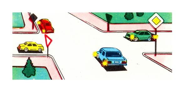 سوال 459: هنگام تردد در مسیر مستقیم مجبور به رعایت حق تقدم کدامیک هستید؟