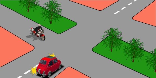 سوال 463: خودرو آبی رنگ با چه ترتیبی از تقاطع عبور خواهد کرد؟