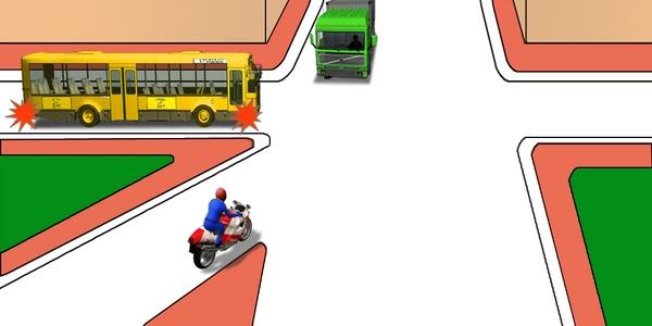 سوال 473: راننده کدام وسیله نقلیه باید حق تقدم را رعایت کند؟
