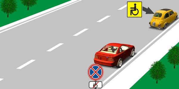 سوال 673: این خط کشی جاده ای به چه معنی است؟ مکان های توقف کنار پیاده رو را نشان می دهد که در آن شیوه های پارک کردن وسایل نقلیه .