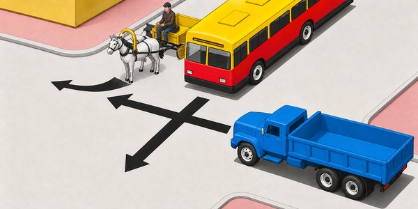 السؤال 1022: اذكر ترتيب المرور عبر التقاطع