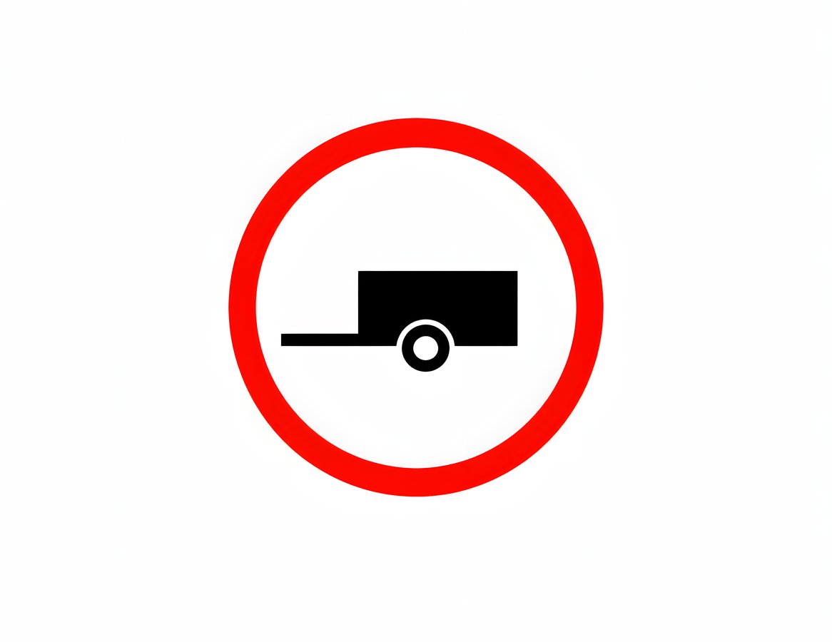Question 1122: Is a bus towing a trailer permitted to proceed within the area of effect of the “No Vehicles with Trailers” sign?